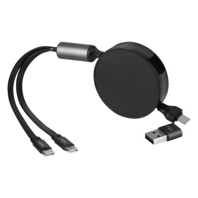 MAX 2IN1, usb type-c kabl za punjenje i prenos podataka, 2 u 1, 100w, crni