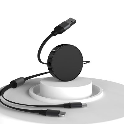 MAX 2IN1, usb type-c kabl za punjenje i prenos podataka, 2 u 1, 100w, crni