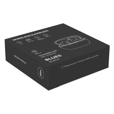 BLUES, bežične stereo slušalice, crna