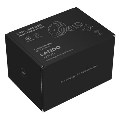 LANDO, držač i bežični punjač mobilnih telefona za automobil, tamno sivi