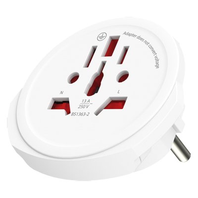 WORLD TO EUROPE, pojedinačni adapter, beli