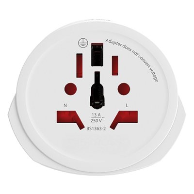 WORLD TO EUROPE, pojedinačni adapter, beli