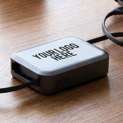 TROJAN 100W 6IN1, type-c kabl za punjenje i prenos podataka, sa držačem za mobilne uređaje, 6 u 1, 100w, srebrni