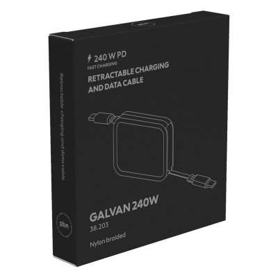 GALVAN 240W, type-c kabl za punjenje i prenos podataka, 240w, crni