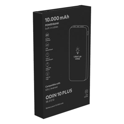 ODIN 10 PLUS, pomoćna baterija, 10.000 mah, crna