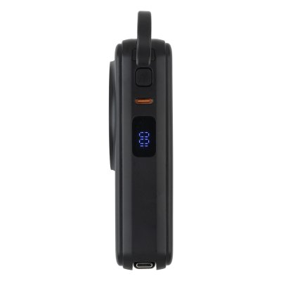 EDISON 10PD 35W, univerzalni putni punjač pomoćna baterija, 10.000 mah, 35w sa magnetom i kablom na izvlačenje, crna