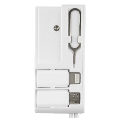 CRUX, plastična kutijica sa usb kablom, adapterima i držačem za mobilne uređaje, 8/1, bela
