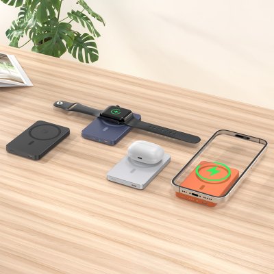 JOIN PD, pomoćna baterija sa magnetom 5.000 mah, bežično punjenje, 15 w, crni