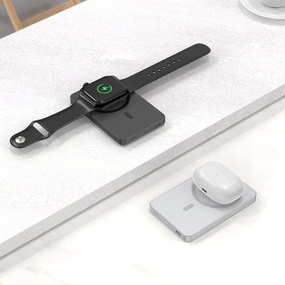 JOIN PD, pomoćna baterija sa magnetom 5.000 mah, bežično punjenje, 15 w, crni