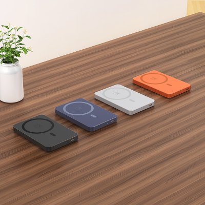 JOIN PD, pomoćna baterija sa magnetom 5.000 mah, bežično punjenje, 15 w, narandžasti