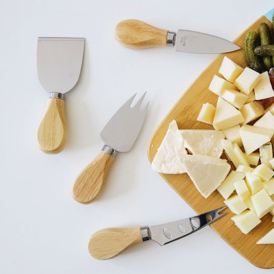 FORMAGGIO, set pribora za sir sa drvenom drškom, 4/1, bež