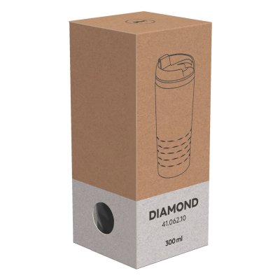 DIAMOND, čaša za poneti, 300 ml, crna