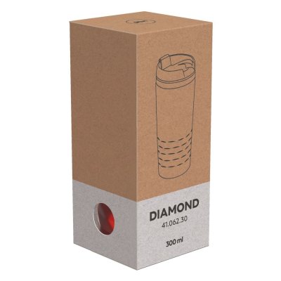 DIAMOND, čaša za poneti, 300 ml, crvena
