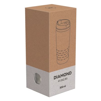 DIAMOND, čaša za poneti, 300 ml, srebrna