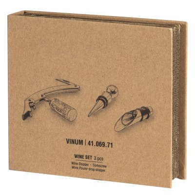 VINUM, vinski set u poklon kutiji, 3/1, bež