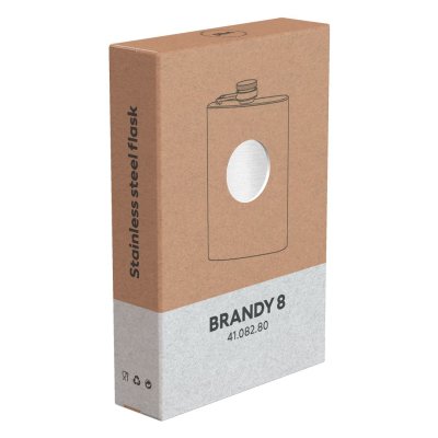 BRANDY 8, pljoska, 230 ml, srebrna