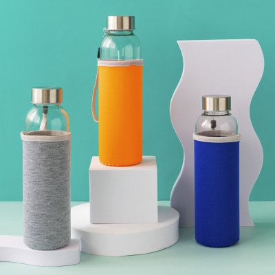 PRIMAVERA, boca za vodu sa neopren navlakom, 500 ml, rojal plava