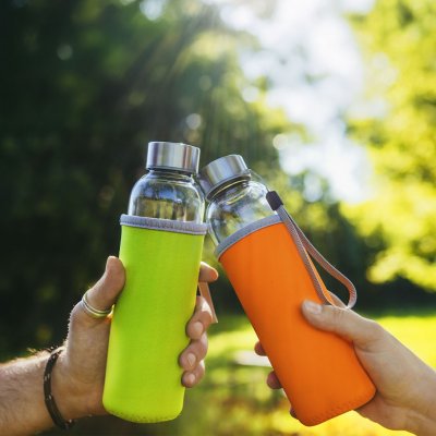 PRIMAVERA, boca za vodu sa neopren navlakom, 500 ml, narandžasta