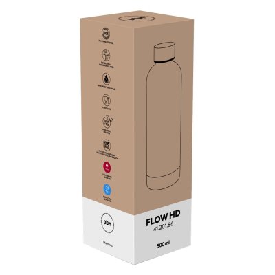 FLOW HD, termos, 500 ml, tamno metalni