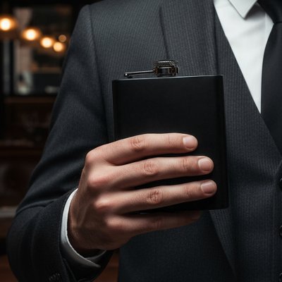 DECANT 8, set pljoska sa čašicama, 4/1, crni