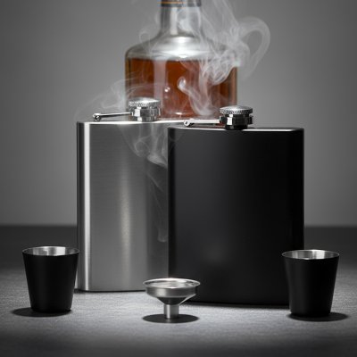 DECANT 8, set pljoska sa čašicama, 4/1, srebrni