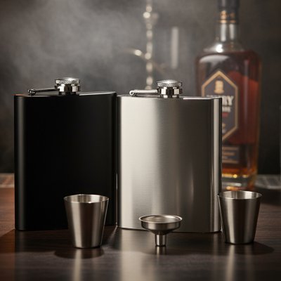 DECANT 8, set pljoska sa čašicama, 4/1, srebrni