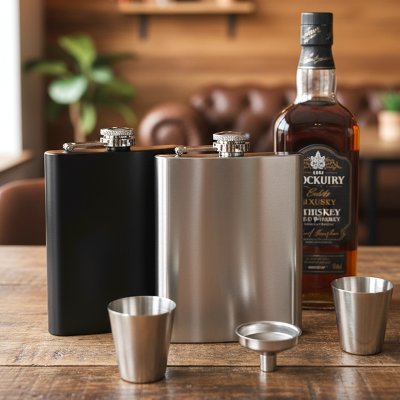 DECANT 8, set pljoska sa čašicama, 4/1, srebrni