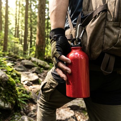 CAMPUS STEEL, boca za vodu, 400 ml, crna