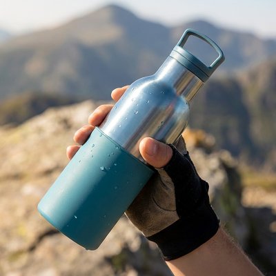 MATADOR, termos sa silikonskom navlakom, 500 ml, tamno sivi