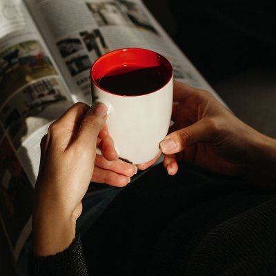 LILLY, šolja od fine keramike, 300 ml, crvena