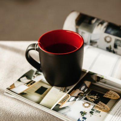 BLACK BERRY, keramička šolja, 300 ml, bela