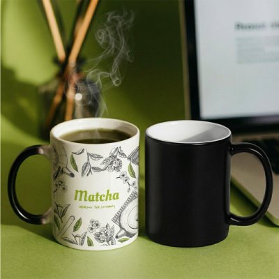 MAGIC MUG, keramička šolja za sublimaciju, 325 ml, crna