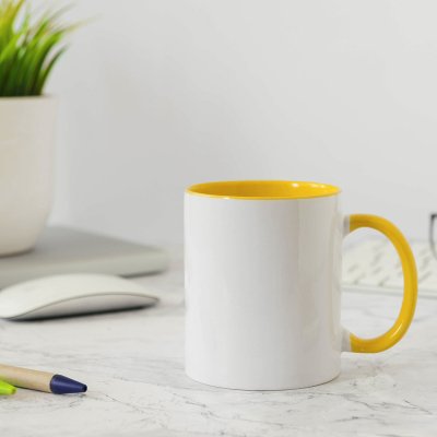 MIA, keramička šolja za sublimaciju, 325 ml, žuta