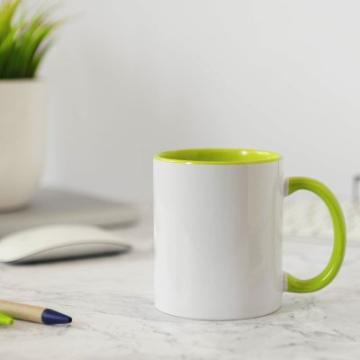 MIA, keramička šolja za sublimaciju, 325 ml, svetlo zelena