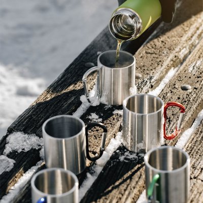 HIKE, metalna šolja, 200 ml, crvena