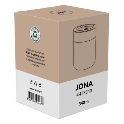 JONA, keramička šolja sa silikonskom navlakom, 340 ml, crna