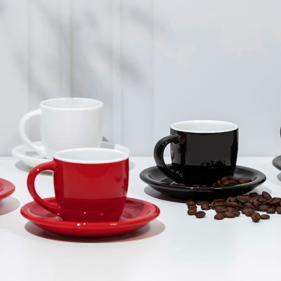 MOMENTO C MINI, šolja za espresso sa tacnom od fine keramike, 100 ml, crna