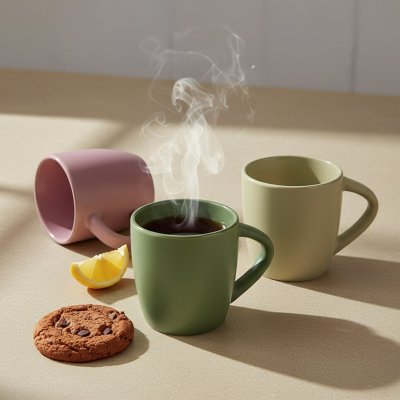 LUNA, keramička šolja, 300 ml, maslinasta