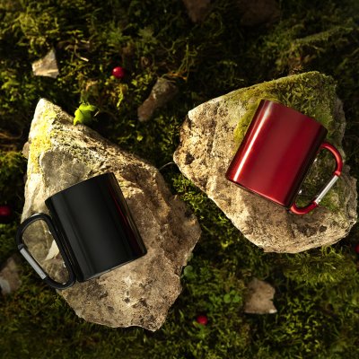 HIKE C, metalna šolja, 200 ml, crna