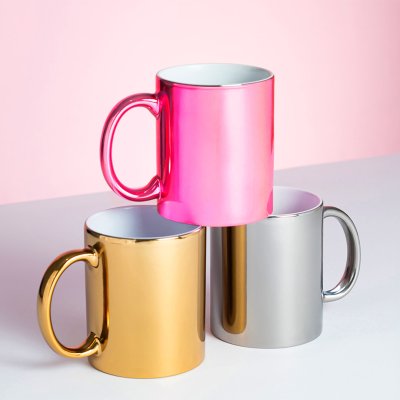 MIDA, keramička šolja za sublimaciju, 325 ml, roze zlatna