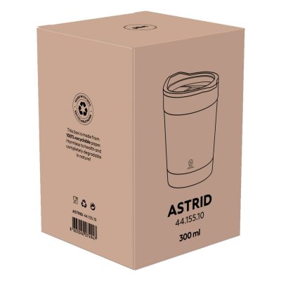 ASTRID, termos šolja sa dnom od bambusa, 300 ml, crna