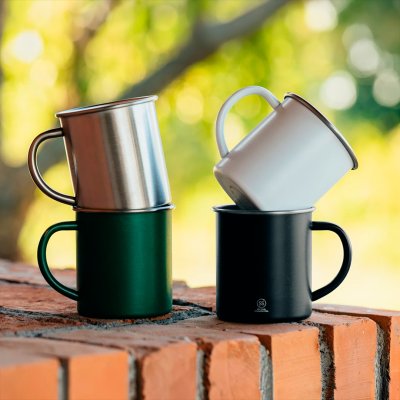 ZEPPELIN, metalna šolja, 400 ml, crna