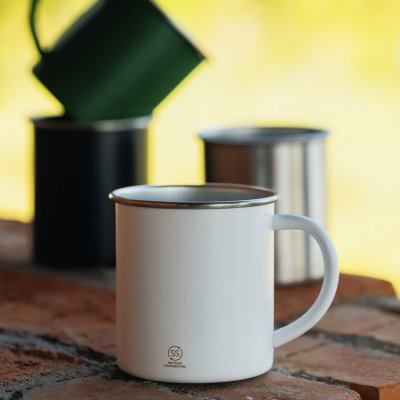 ZEPPELIN, metalna šolja, 400 ml, bela