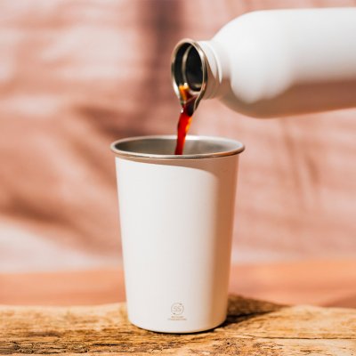 RADLER, metalna čaša, 350 ml, bela