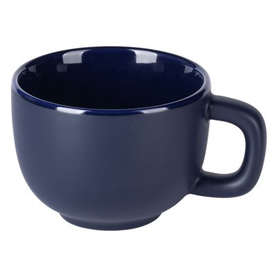 TOTEM, set od dve keramičke šolje za cappuccino sa tacnama, 2 x 200 ml, plavi
