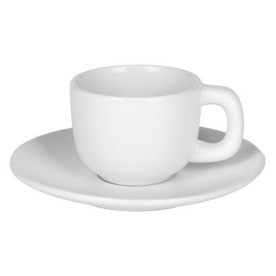 TOTEM MINI, keramička šolja za espresso sa tacnom, 85 ml, bela