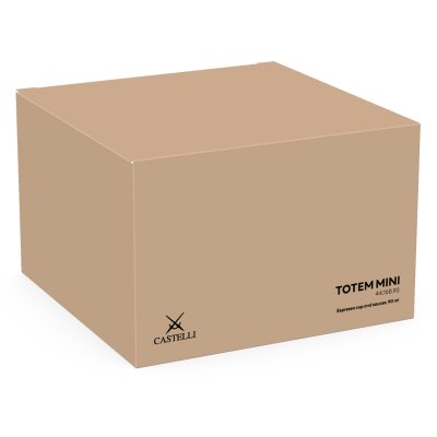 TOTEM MINI, set od dve keramičke šolje za espresso sa tacnama, 2 x 85 ml, beli