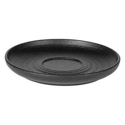 TRIBECA, set od dve keramičke šolje za cappuccino sa tacnama, 2 x 180 ml, crni