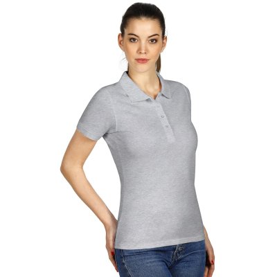 TOP GUN LADY, ženska polo majica, 210 g/m2, pepeljasta