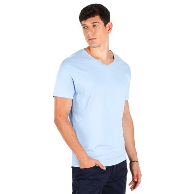 TARGET V MEN, pamučna majica, v izrez, 160 g/m2, svetlo plava